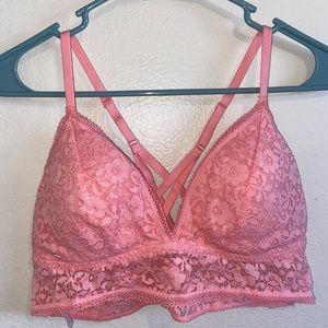 Pink lace bralette
